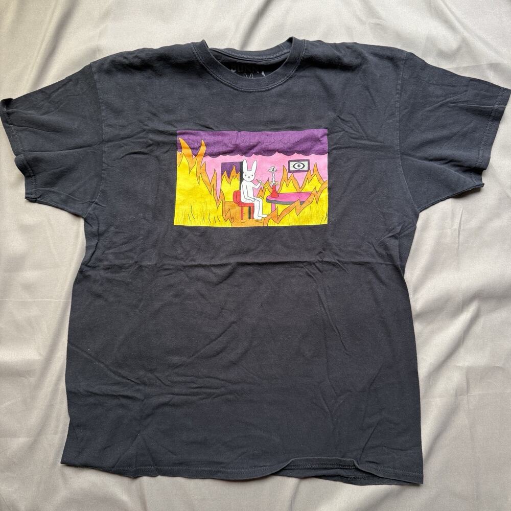 Bad Bunny Tour Shirt Large Black X100pre Fire Art Latin Trap Reggaeton Music Tee